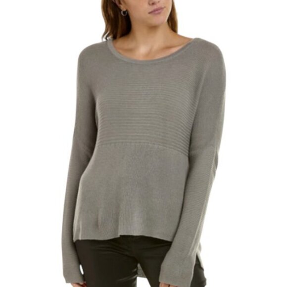Helmut Lang grey high low hem knit long sleeve pullover sweater size P - Picture 1 of 6